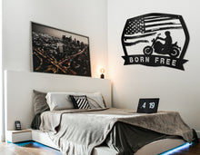 Load image into Gallery viewer, USA Flag Motorcycle Metal Sign