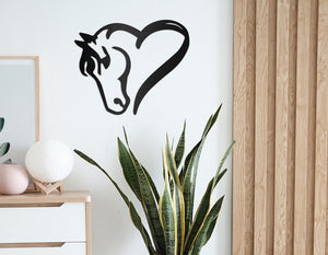 Horse Heart Metal Art Sign