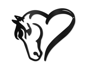 Horse Heart Metal Art Sign