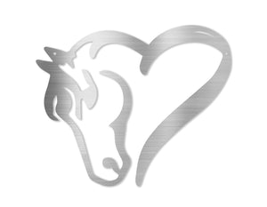 Horse Heart Metal Art Sign