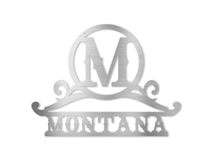 Round Monogram Name Plate