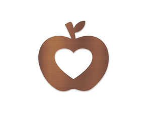 Teacher Apple Heart Metal Art Sign