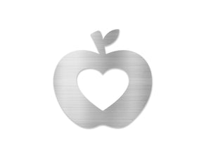 Teacher Apple Heart Metal Art Sign