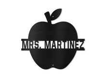 Load image into Gallery viewer, Teacher Apple Monogram Metal Art Sign
