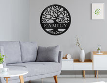 Load image into Gallery viewer, Family Tree Metal Art Sign
