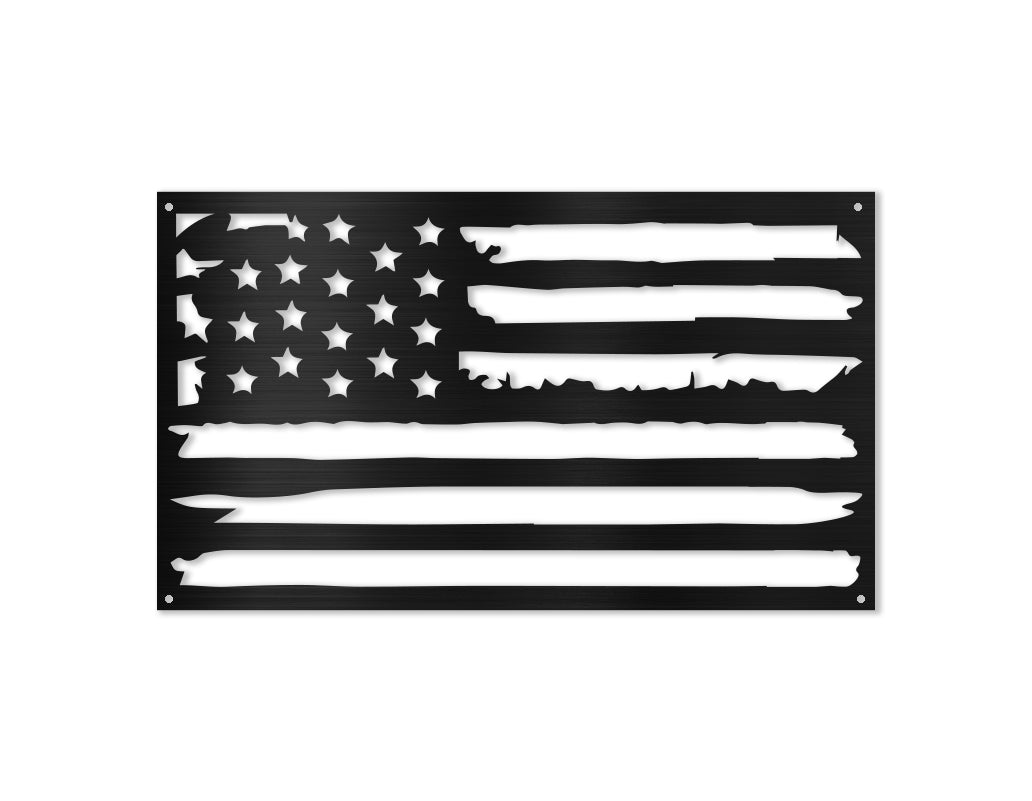 USA Rugged Metal Flag