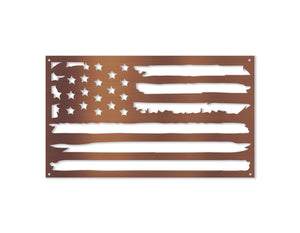 USA Rugged Metal Flag